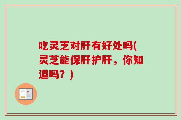 吃灵芝对有好处吗(灵芝能,你知道吗?) 吃灵芝对有好处吗(灵芝能,你知道吗?)