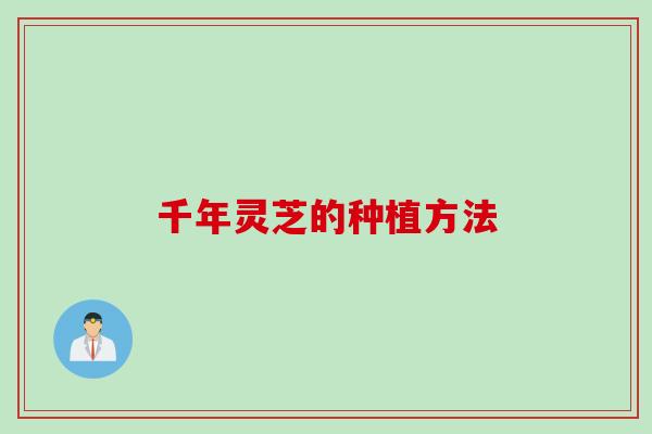 千年灵芝的种植方法