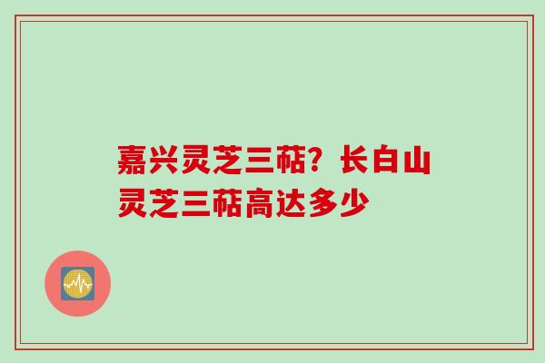 嘉兴灵芝三萜？长白山灵芝三萜高达多少