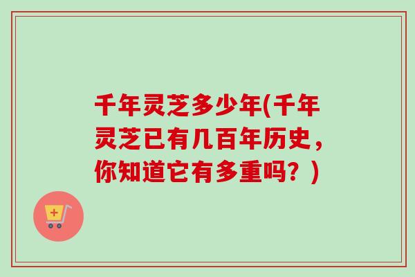 千年灵芝多少年(千年灵芝已有几百年历史,你知道它有多重吗?) 千年灵芝多少年(千年灵芝已有几百年历史,你知道它有多重吗?)