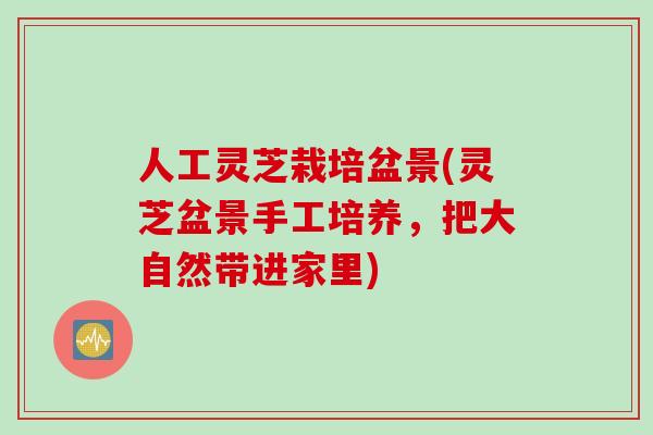 人工灵芝栽培盆景(灵芝盆景手工培养，把大自然带进家里)