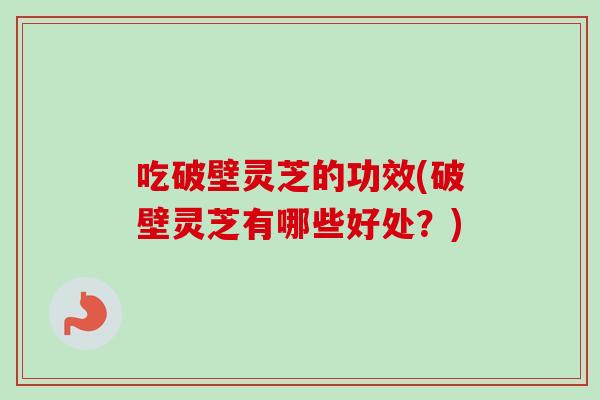 吃破壁灵芝的功效(破壁灵芝有哪些好处?) 吃破壁灵芝的功效(破壁灵芝有哪些好处?)