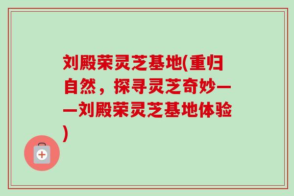 刘殿荣灵芝基地(重归自然，探寻灵芝奇妙——刘殿荣灵芝基地体验)