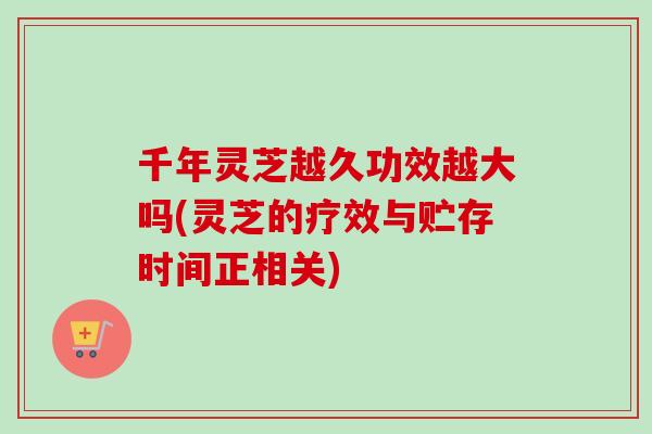 千年灵芝越久功效越大吗(灵芝的疗效与贮存时间正相关)