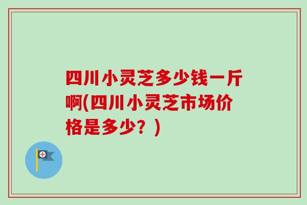 四川小灵芝多少钱一斤啊(四川小灵芝市场价格是多少？)