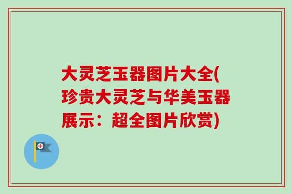大灵芝玉器图片大全(珍贵大灵芝与华美玉器展示：超全图片欣赏)
