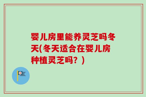 婴儿房里能养灵芝吗冬天(冬天适合在婴儿房种植灵芝吗？)