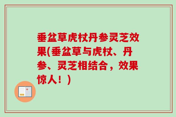 垂盆草虎杖丹参灵芝效果(垂盆草与虎杖、丹参、灵芝相结合，效果惊人！)