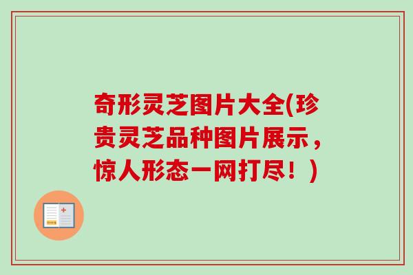奇形灵芝图片大全(珍贵灵芝品种图片展示，惊人形态一网打尽！)