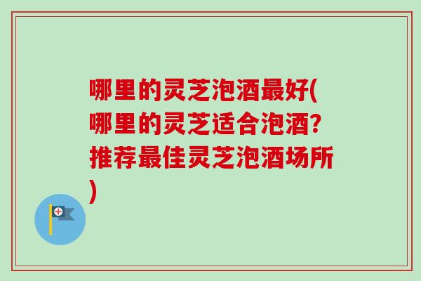 哪里的灵芝泡酒最好(哪里的灵芝适合泡酒？推荐最佳灵芝泡酒场所)