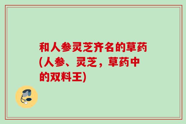 和人参灵芝齐名的草药(人参、灵芝，草药中的双料王)