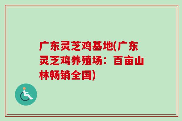 广东灵芝鸡基地(广东灵芝鸡养殖场：百亩山林畅销全国)