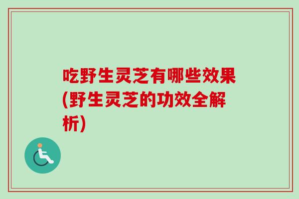 吃野生灵芝有哪些效果(野生灵芝的功效全解析)