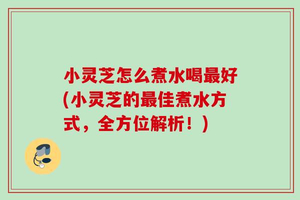 小灵芝怎么煮水喝最好(小灵芝的最佳煮水方式，全方位解析！)