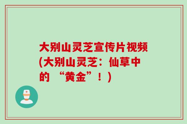 大别山灵芝宣传片视频(大别山灵芝：仙草中的 “黄金”！)