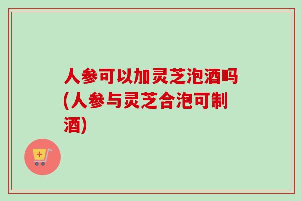 人参可以加灵芝泡酒吗(人参与灵芝合泡可制酒)