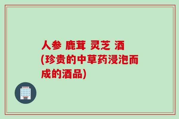 人参 鹿茸 灵芝 酒(珍贵的中草药浸泡而成的酒品)