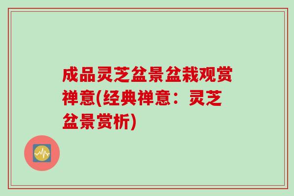 成品灵芝盆景盆栽观赏禅意(经典禅意：灵芝盆景赏析)