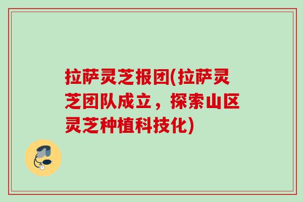 拉萨灵芝报团(拉萨灵芝团队成立，探索山区灵芝种植科技化)