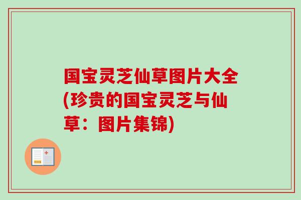 国宝灵芝仙草图片大全(珍贵的国宝灵芝与仙草：图片集锦)