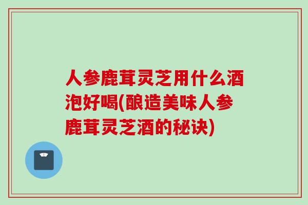 人参鹿茸灵芝用什么酒泡好喝(酿造美味人参鹿茸灵芝酒的秘诀)