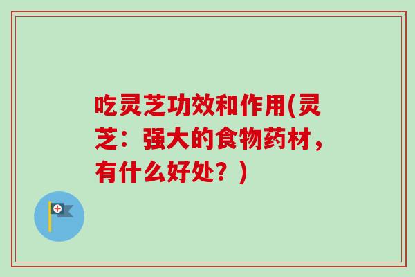 吃灵芝功效和作用(灵芝：强大的食物药材，有什么好处？)