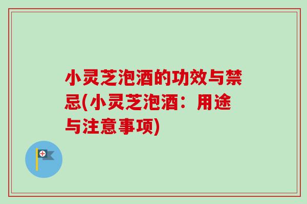 小灵芝泡酒的功效与禁忌(小灵芝泡酒：用途与注意事项)