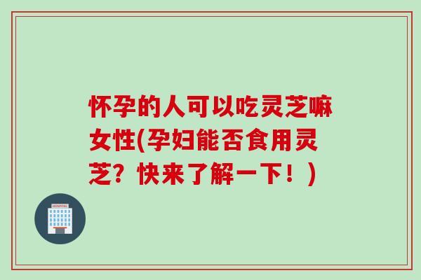 怀孕的人可以吃灵芝嘛女性(孕妇能否食用灵芝？快来了解一下！)