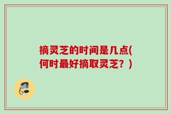 摘灵芝的时间是几点(何时好摘取灵芝？)