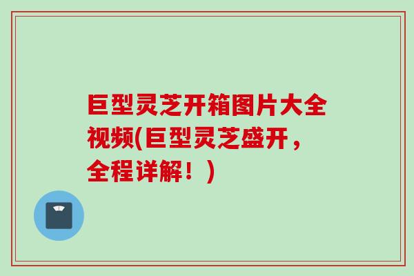 巨型灵芝开箱图片大全视频(巨型灵芝盛开，全程详解！)