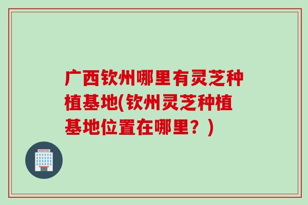 广西钦州哪里有灵芝种植基地(钦州灵芝种植基地位置在哪里？)