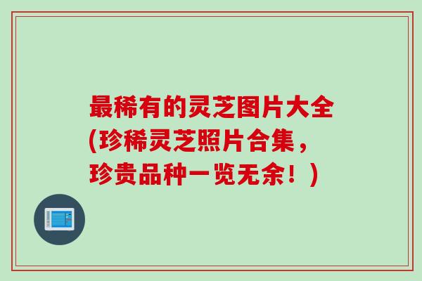 最稀有的灵芝图片大全(珍稀灵芝照片合集，珍贵品种一览无余！)