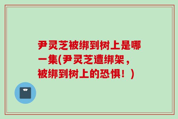 尹灵芝被绑到树上是哪一集(尹灵芝遭绑架，被绑到树上的恐惧！)