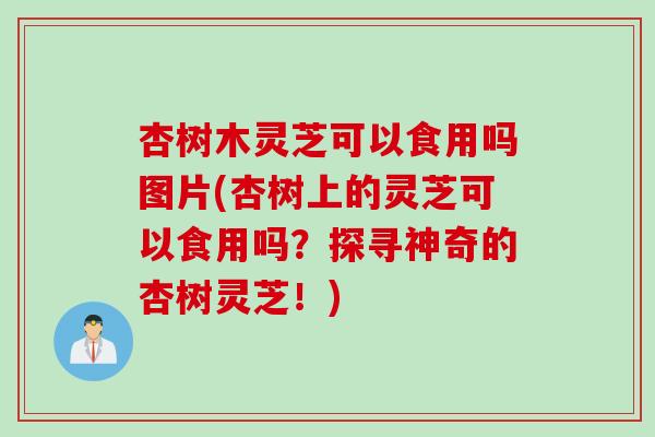 杏树木灵芝可以食用吗图片(杏树上的灵芝可以食用吗？探寻神奇的杏树灵芝！)