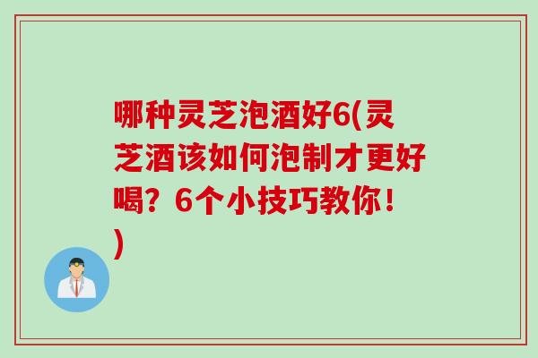 哪种灵芝泡酒好6(灵芝酒该如何泡制才更好喝？6个小技巧教你！)