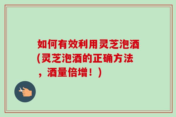 如何有效利用灵芝泡酒(灵芝泡酒的正确方法，酒量倍增！)