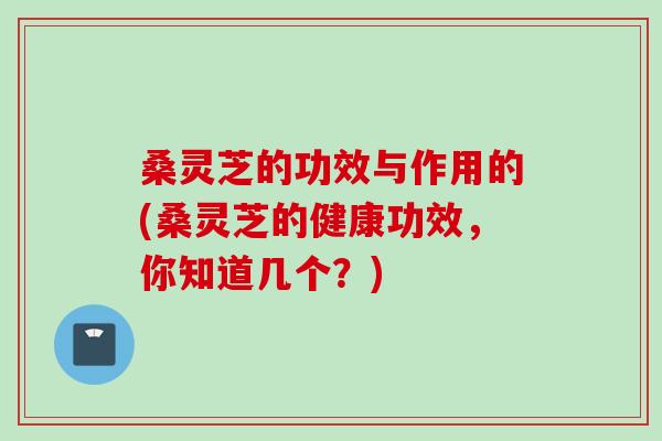 桑灵芝的功效与作用的(桑灵芝的健康功效，你知道几个？)