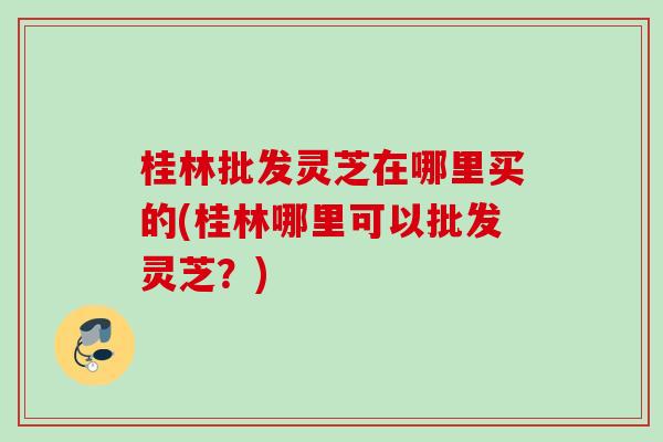 桂林批发灵芝在哪里买的(桂林哪里可以批发灵芝？)