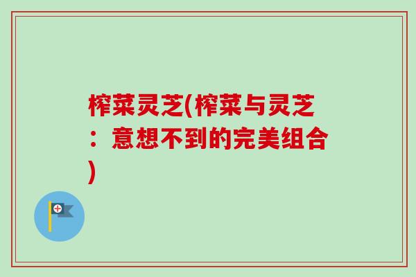 榨菜灵芝(榨菜与灵芝：意想不到的完美组合)