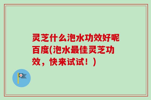 灵芝什么泡水功效好呢百度(泡水佳灵芝功效,快来试试!) 灵芝什么泡水功效好呢百度(泡水佳灵芝功效,快来试试!)