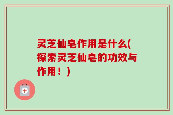 灵芝仙皂作用是什么(探索灵芝仙皂的功效与作用！)