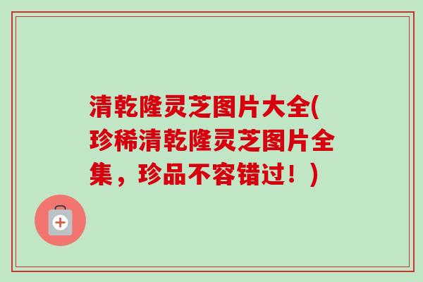 清乾隆灵芝图片大全(珍稀清乾隆灵芝图片全集,珍品不容错过!) 清乾隆灵芝图片大全(珍稀清乾隆灵芝图片全集,珍品不容错过!)