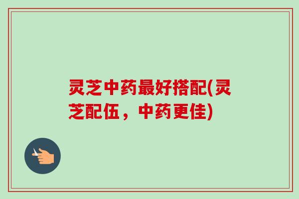灵芝中药最好搭配(灵芝配伍，中药更佳)