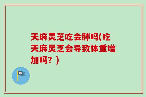 天麻灵芝吃会胖吗(吃天麻灵芝会导致体重增加吗？)