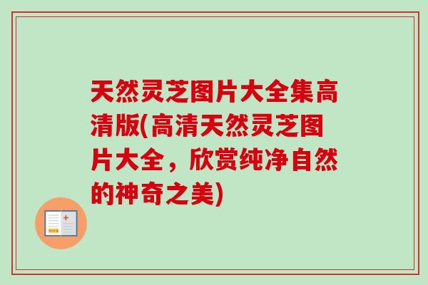 天然灵芝图片大全集高清版(高清天然灵芝图片大全,欣赏纯净自然的神奇之美) 天然灵芝图片大全集高清版(高清天然灵芝图片大全,欣赏纯净自然的神奇之美)