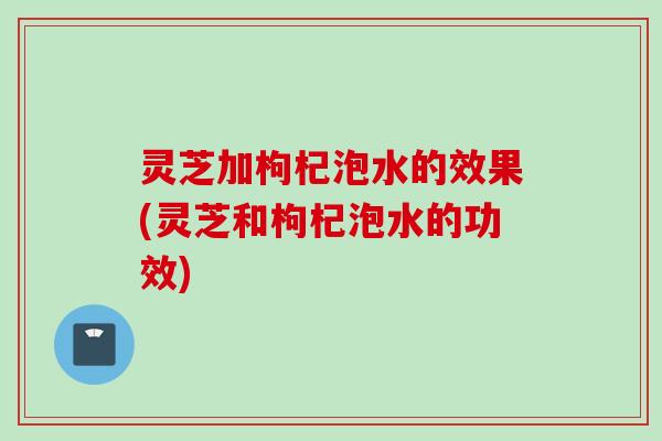 灵芝加枸杞泡水的效果(灵芝和枸杞泡水的功效) 灵芝加枸杞泡水的效果(灵芝和枸杞泡水的功效)