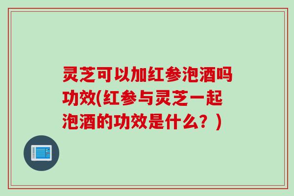 灵芝可以加红参泡酒吗功效(红参与灵芝一起泡酒的功效是什么？)