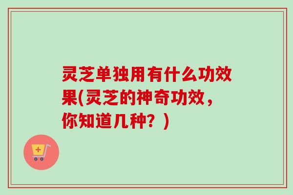 灵芝单独用有什么功效果(灵芝的神奇功效，你知道几种？)