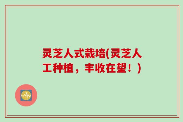 灵芝人式栽培(灵芝人工种植,丰收在望!) 灵芝人式栽培(灵芝人工种植,丰收在望!)