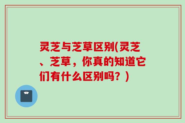 灵芝与芝草区别(灵芝、芝草，你真的知道它们有什么区别吗？)
